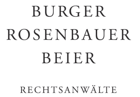 Schriftzug Burger, Rosenbauer, Beier, Rechtsawälte